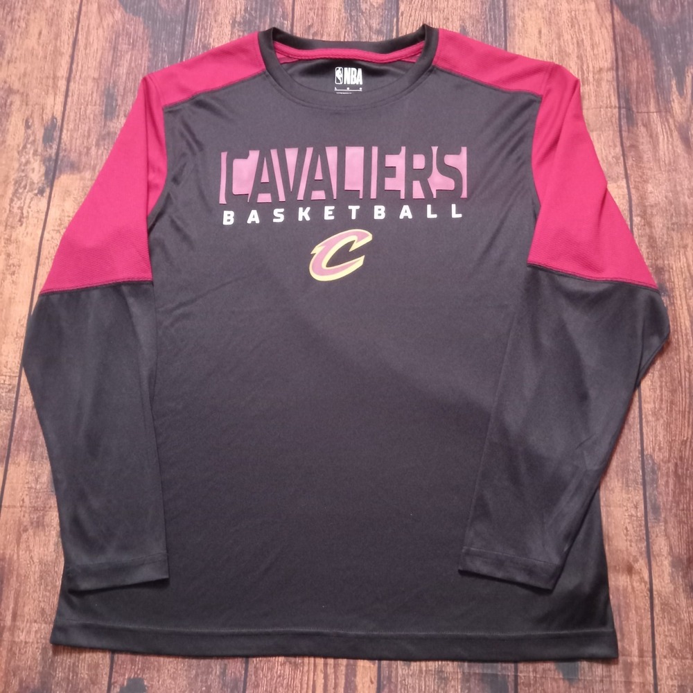 Cleveland‎ Cavaliers NBA Long Sleeve Crew Neck Shirt Men's Large Black/Wine